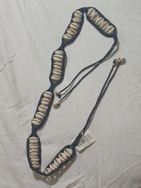 Handmade Navy Shell Waist Belt